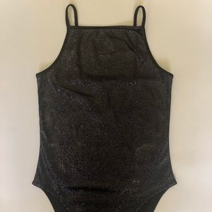 Black Sparkle Body Suit Tank Top